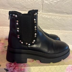 Material Girl Black Kids Boots with Studded Detail